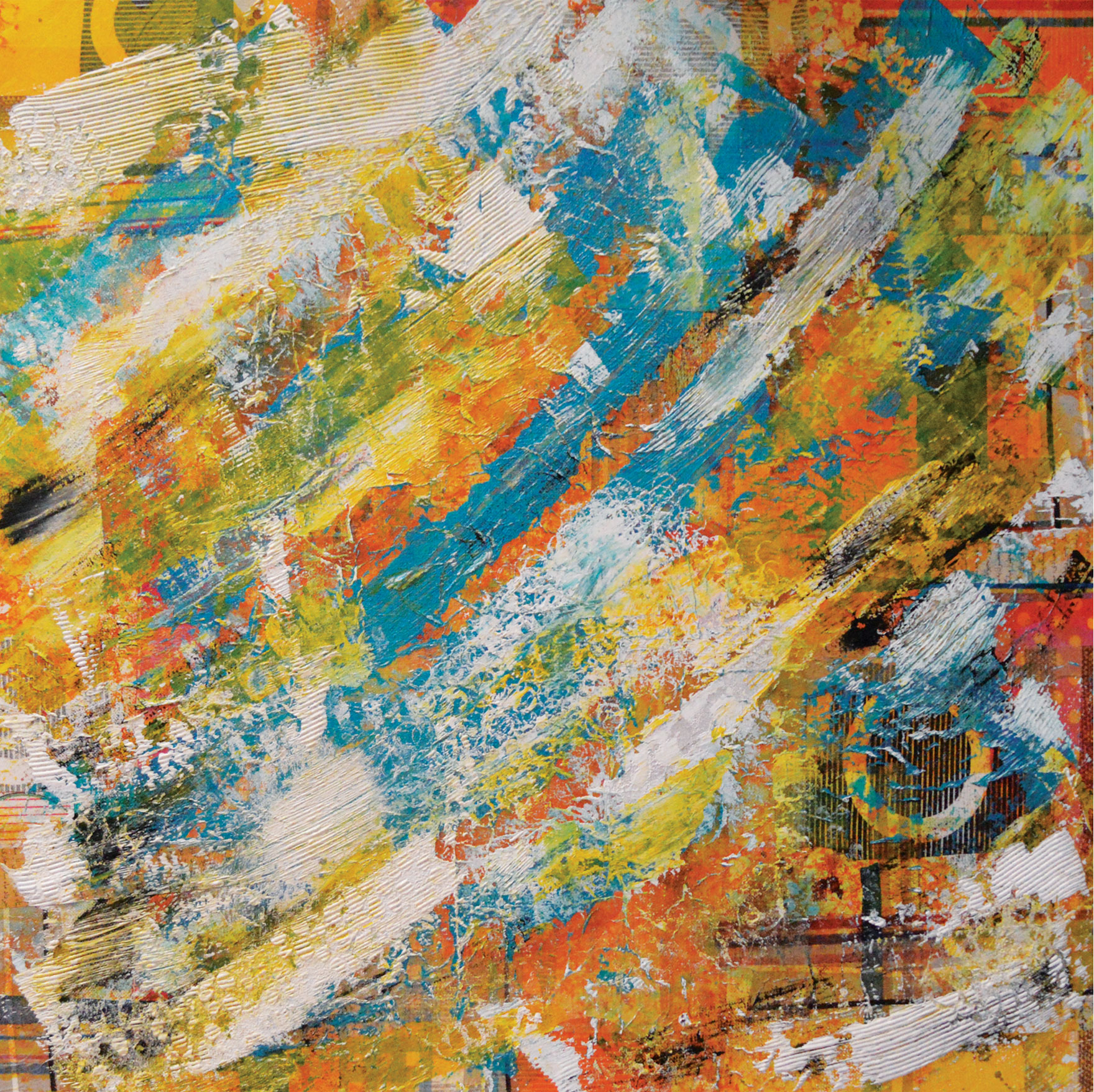 Tension Size: 60*60 Technique: Acrylic & Collage
